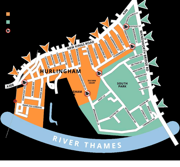 A map showing the South Fulham (West) CAN area. Picture: Hammersmith and Fulham Council