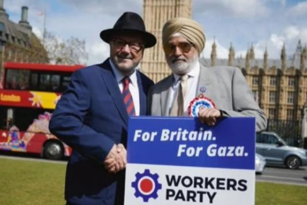 Raj Gill (right) with George Galloway