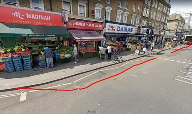 Council will extend the pavements in Uxbridge Road to the red outlines