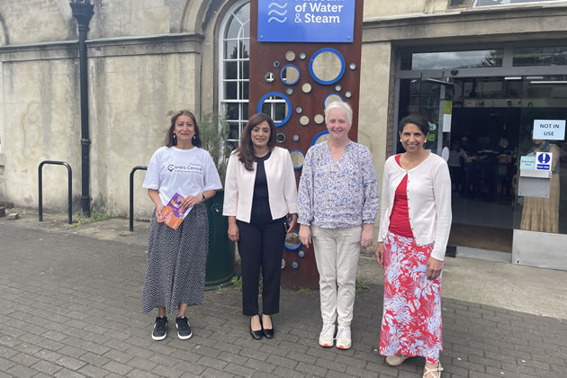 •	Cllr Chaudhary visits Carers Week coffee morning hosted by Karen Adams (centre right) from Our Barn