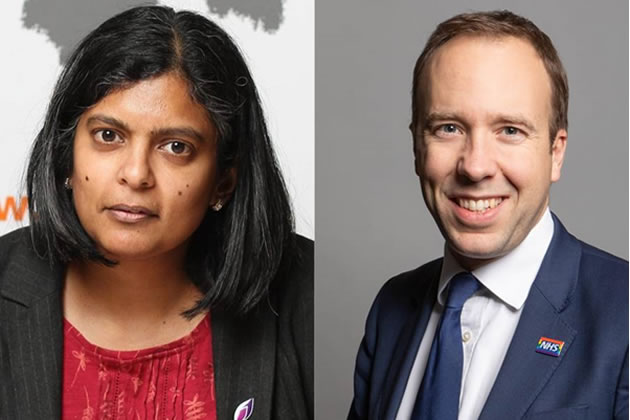 Rupa Huq and Matt Hancock 