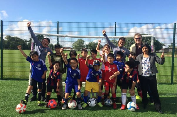 Huq on a visit to Samurai Football Academy in 2015