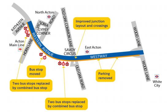 Work on Cycle Highway from Acton to Wood Lane Set To Begin 