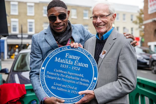 Dr Jak Beula (left), founder of the Nubian Jak Community Trust and Brian Eaton (right), great grandson of Fanny Eaton