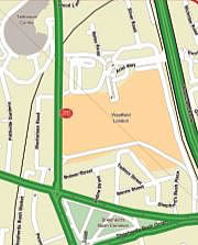 Map showing Shepherds Bush Green post office